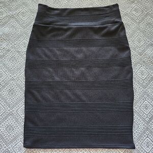 A'GACI Vintage Bodycon Stretch Bandage Black Midi Skirt Women's Small